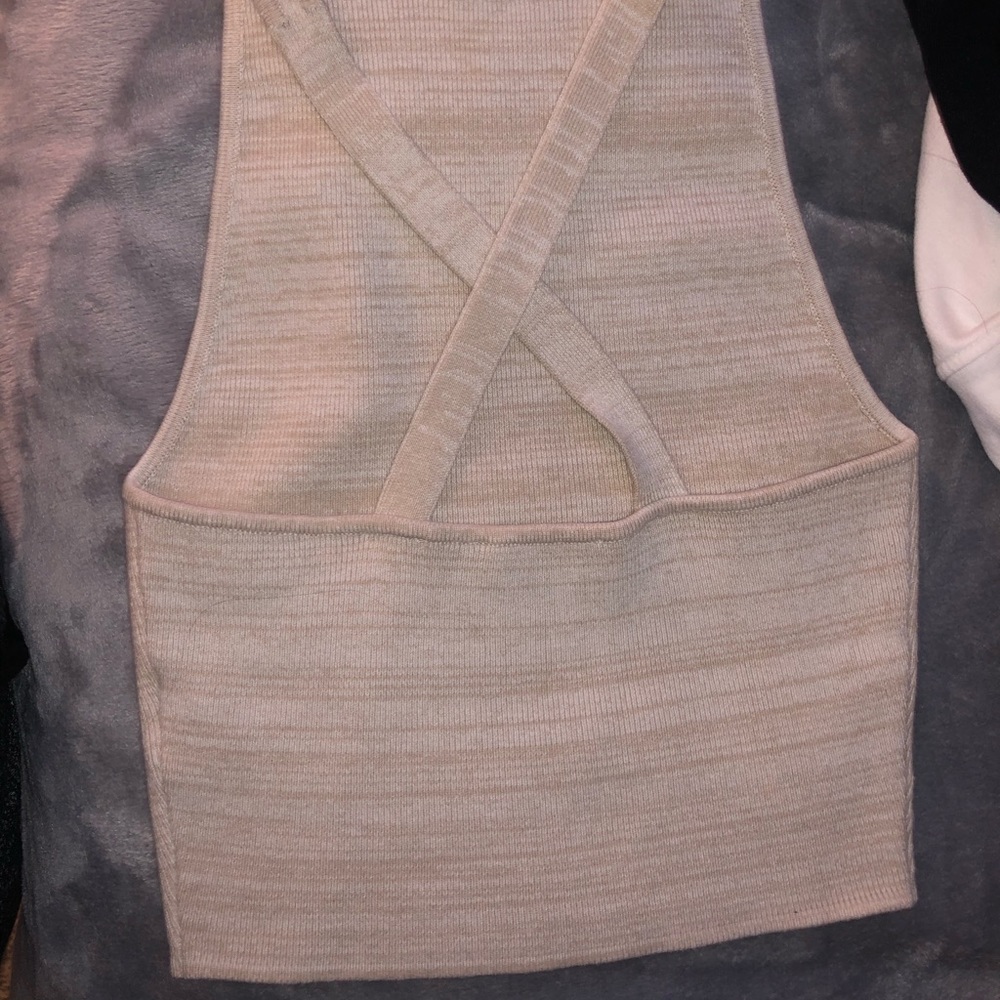 Hollister Cream Cross Back High Neck Tank